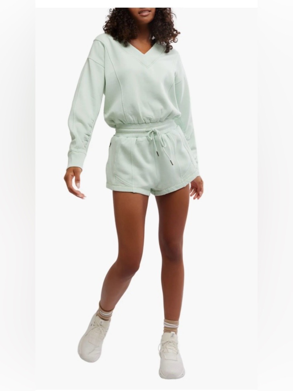 Free People FP Movement Intercept Romper. Pistachio